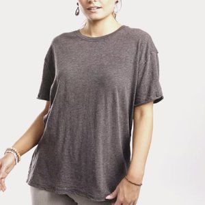 Free People We The Free Washed Black Oversized Clarity Ringer Tee Top